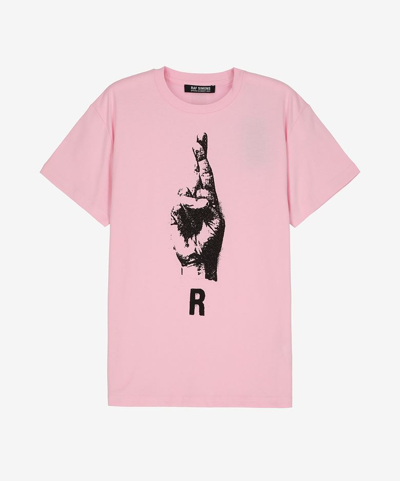 MUSINSA公式 | RAF SIMONS ハンドサイン半袖Tシャツ - ライトピンク 