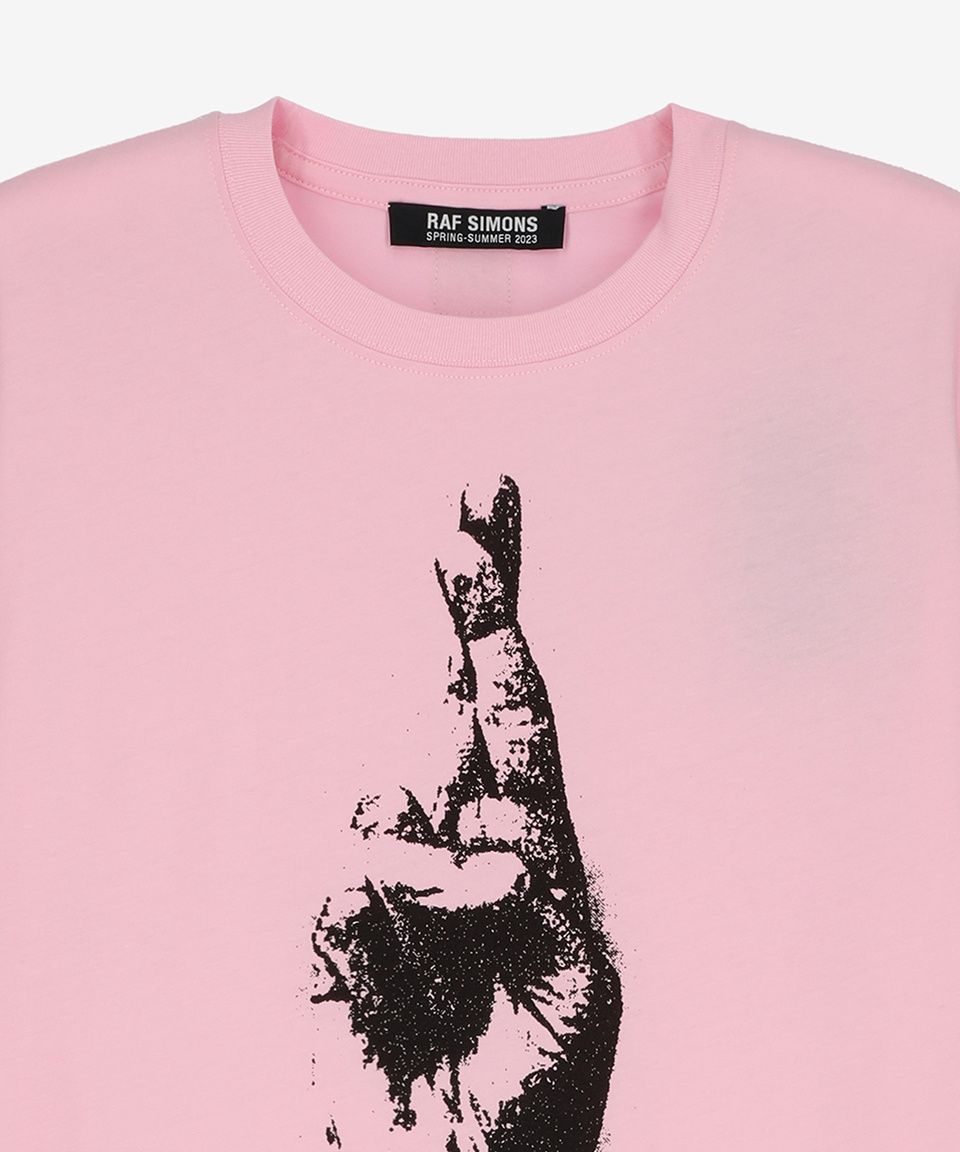 トップス   by raf simons special shirt MUSINSA | RAF SIMONS Hand Sign Short Sleeve T-Shirt - Light Pink