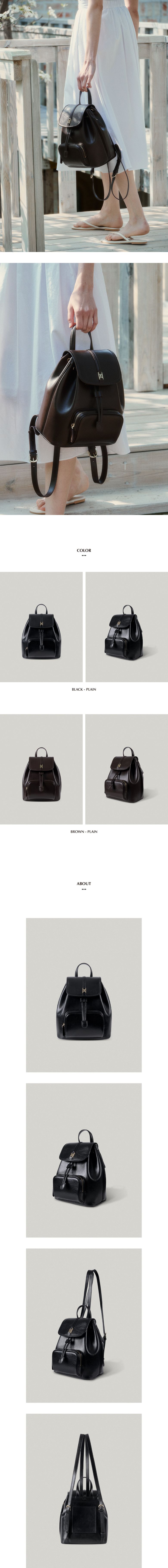 MUSINSA公式 | FOLNUA CLASSIC LOGO POCHE BACKPACK - PLAIN [2COLOR]