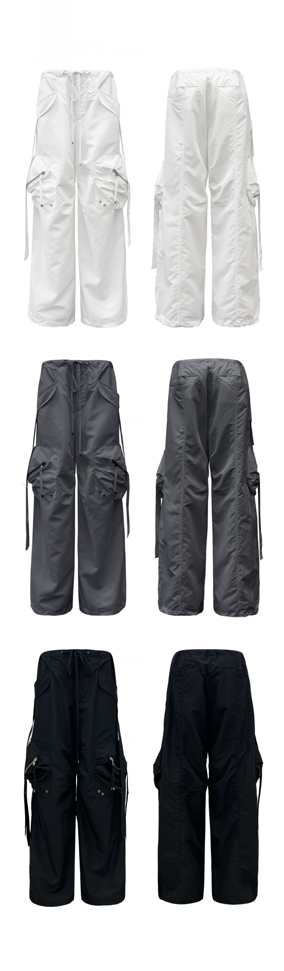 MUSINSA | NACHE CONVEX TIE CARGO PANTS (UNISEX) BLACK