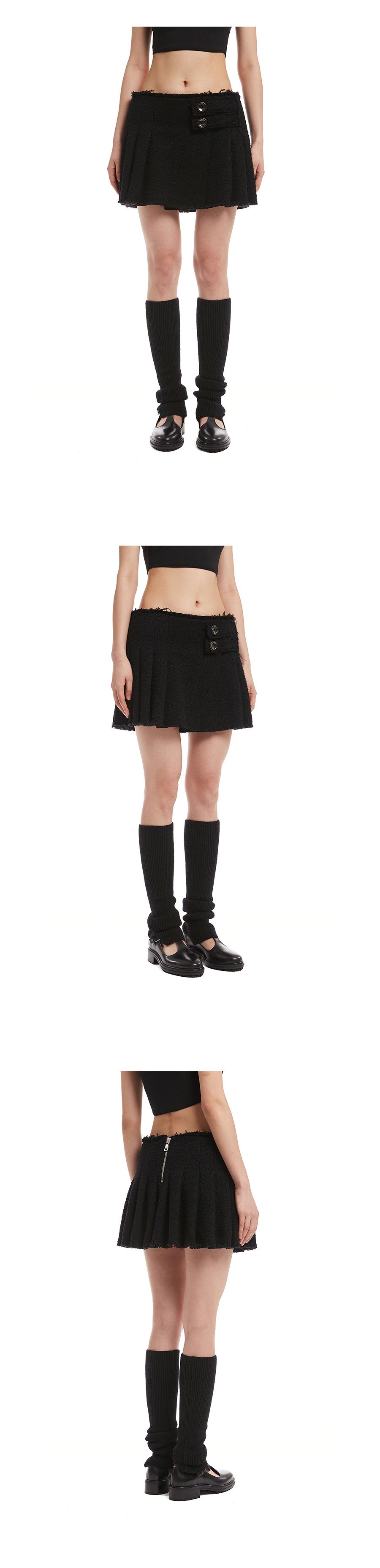 MUSINSA | TRUNK PROJECT Black Pleated Mini Skirt