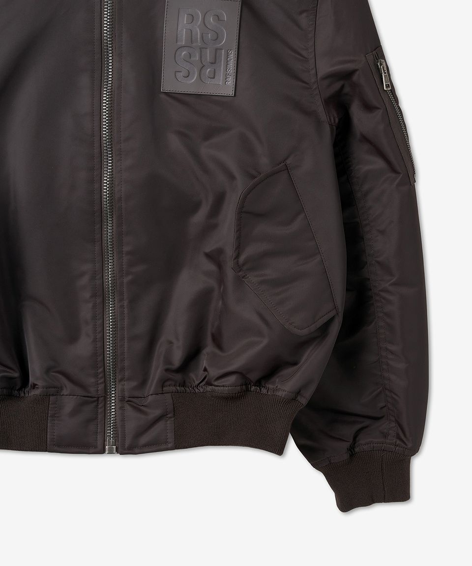 MUSINSA公式 | RAF SIMONS Logo Bomber Jacket - Dark Brown