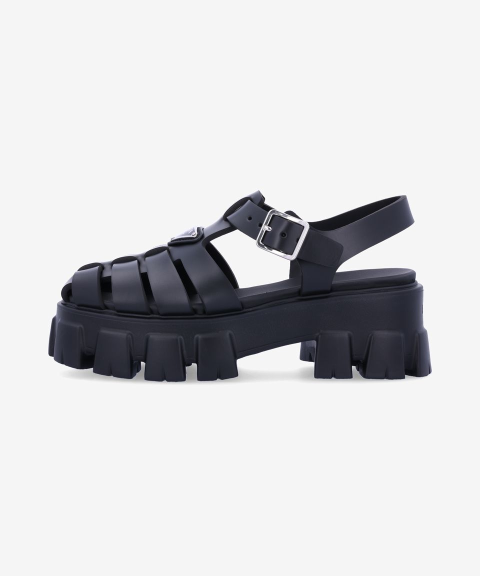 MUSINSA公式 | PRADA トライアングルロゴラバーモノリスサンダル
