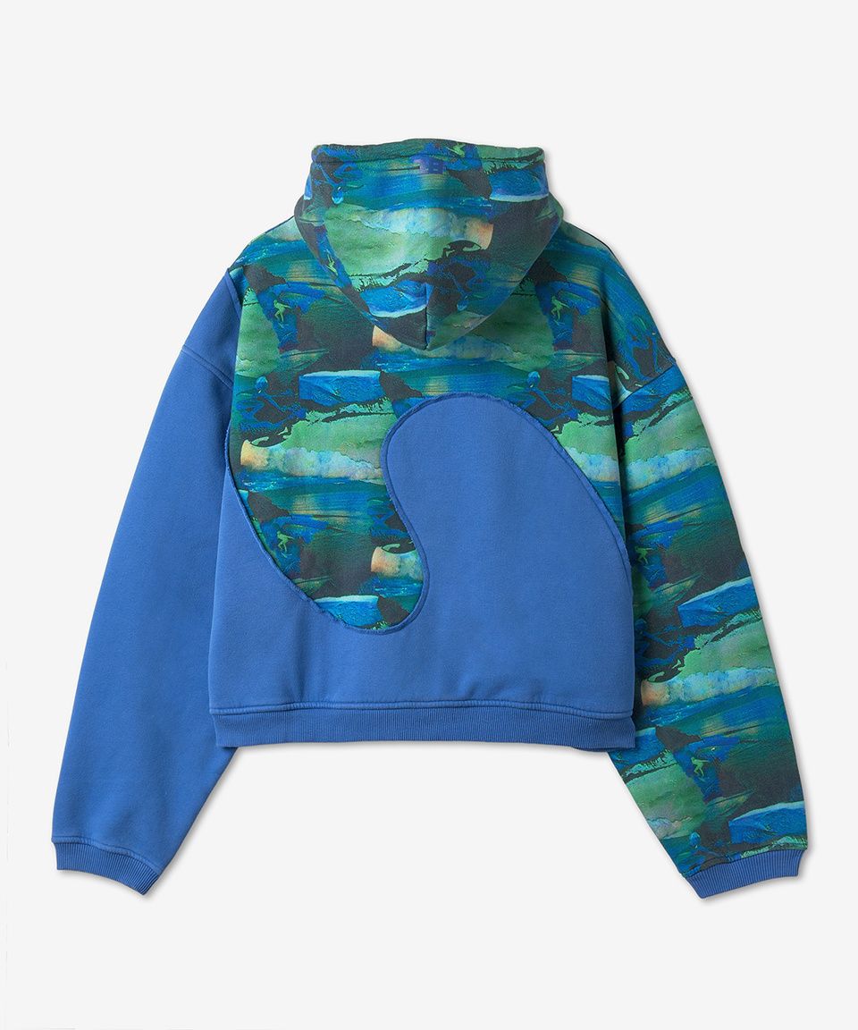 MUSINSA | ERL Swirl Fleece Hood - Green Sunset / ERL06T038GREENSUNSET