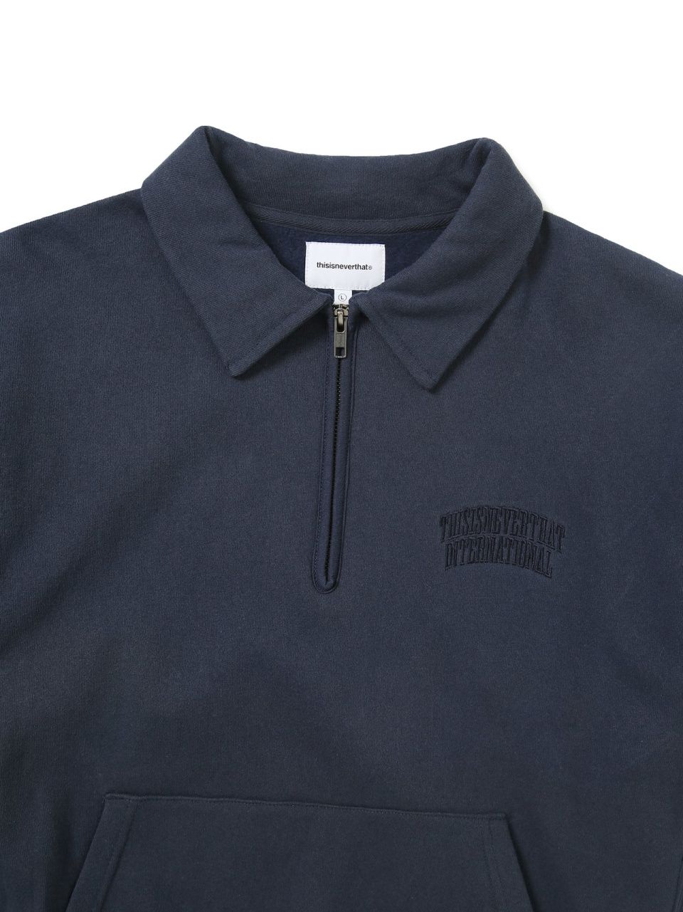 MUSINSA公式 | thisisneverthat (FW23) Half Zip Polo Sweatshirt Navy