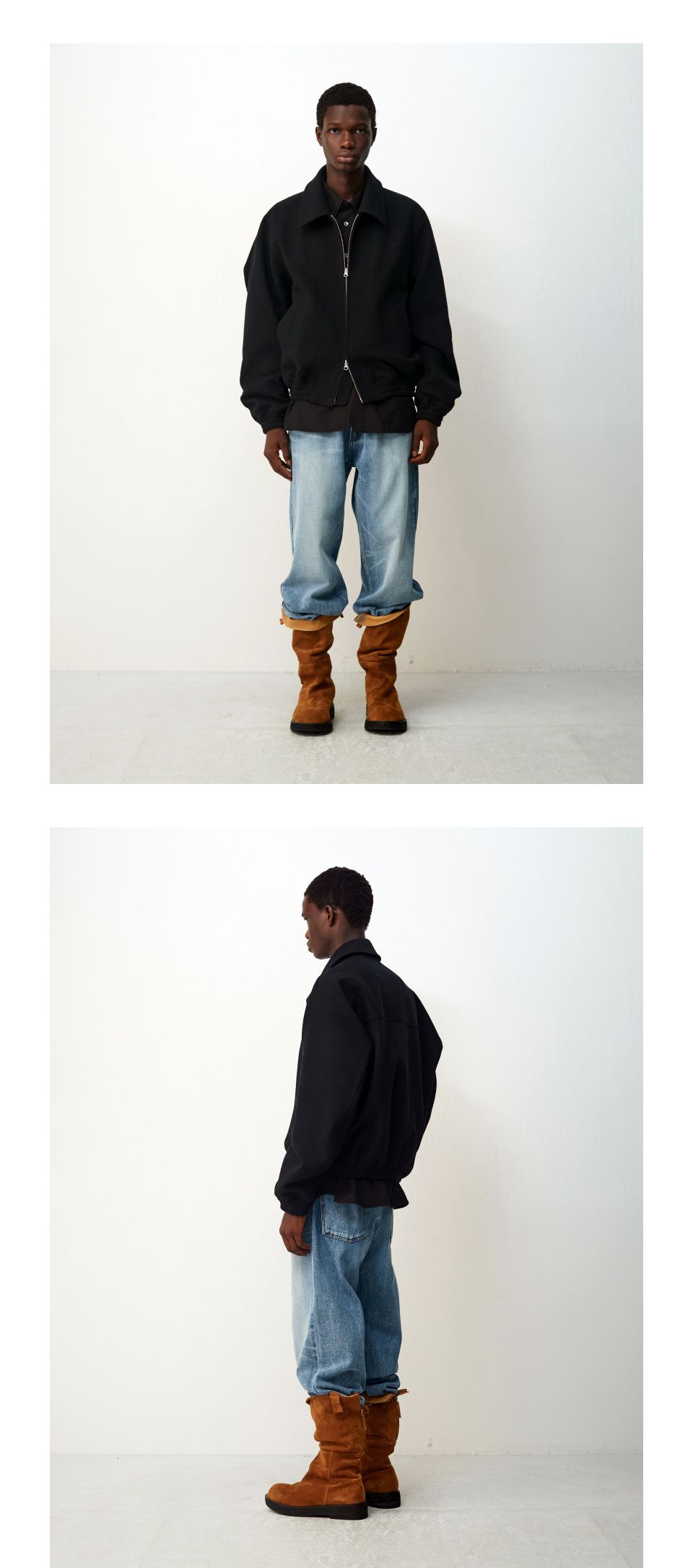 【新品・未使用】COOR クアージップアップブルゾン ブラック Mサイズ MUSINSA公式 | COOR バージンウールオーバーサイズジップアップ