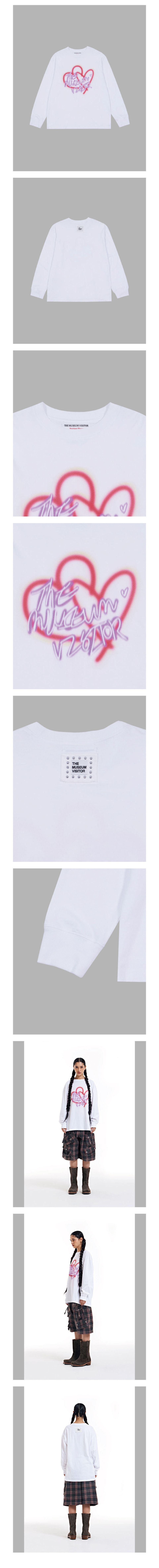 The Museum Visitor Heart 長袖White 22FW MUSINSA | THE MUSEUM VISITOR BLURRED HEART PRINTED LONG SLEEVE - WHITE