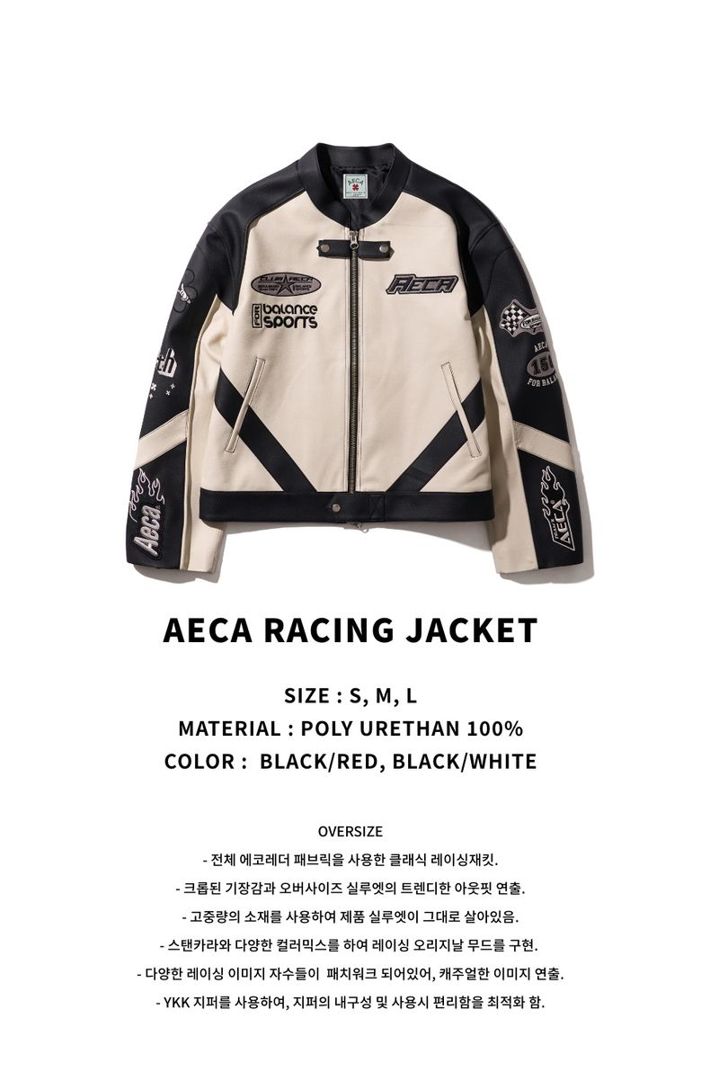 MUSINSA公式 | AECA WHITE AECA RACING JACKET-BLACK/WHITE