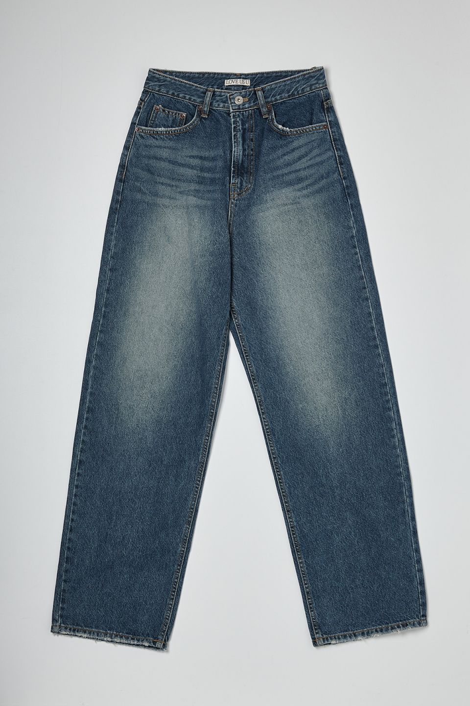 MUSINSA | LOVE US U Green Cast Denim Pants (green blue)