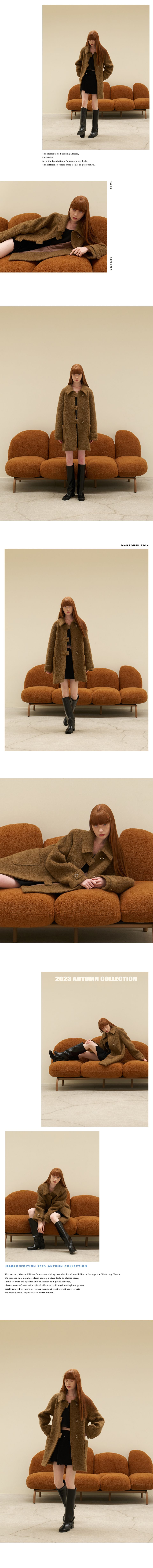 MUSINSA公式 | MARRON EDITION 23 Fall_ Brown Melange Half Coat