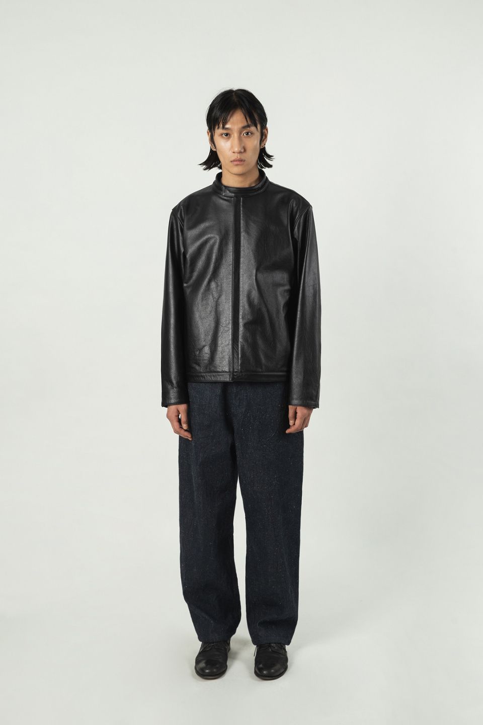 MUSINSA公式 | SHIRTER LOWELL COW LEATHER JACKET (BLACK)