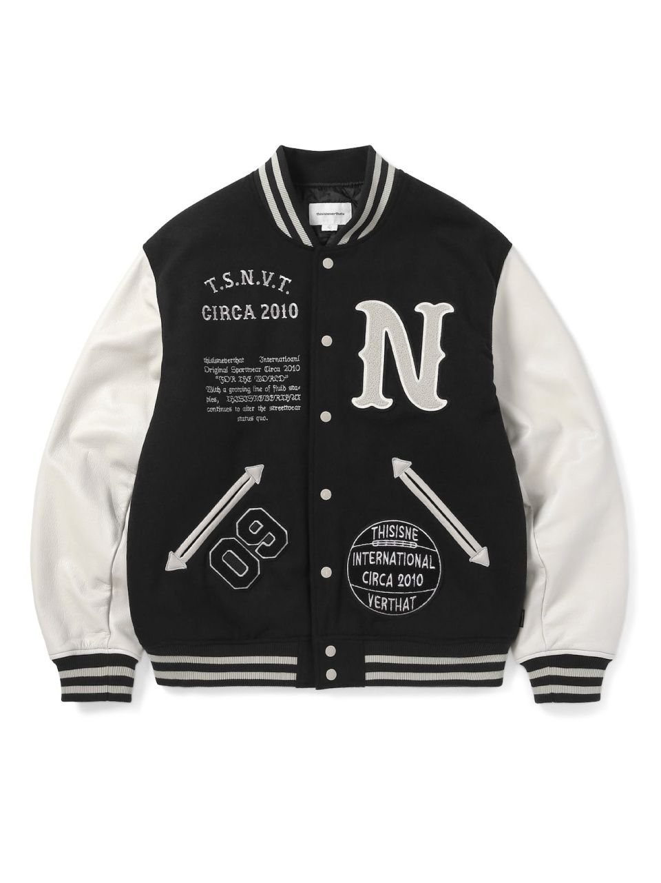 ずっと真夜中でいいのに。VARSITY JACKET(Navy) L バーシティジャケット(Navy) - ZUTOMAYO MART