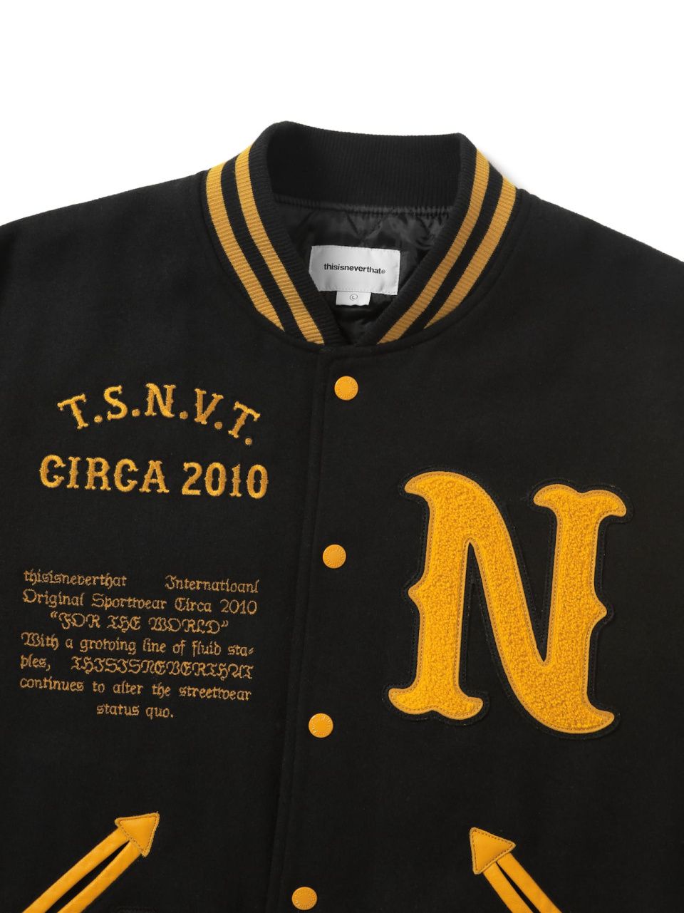 thisisisneverthat スタジャン MUSINSA公式 | thisisneverthat Originals Varsity Jacket Black