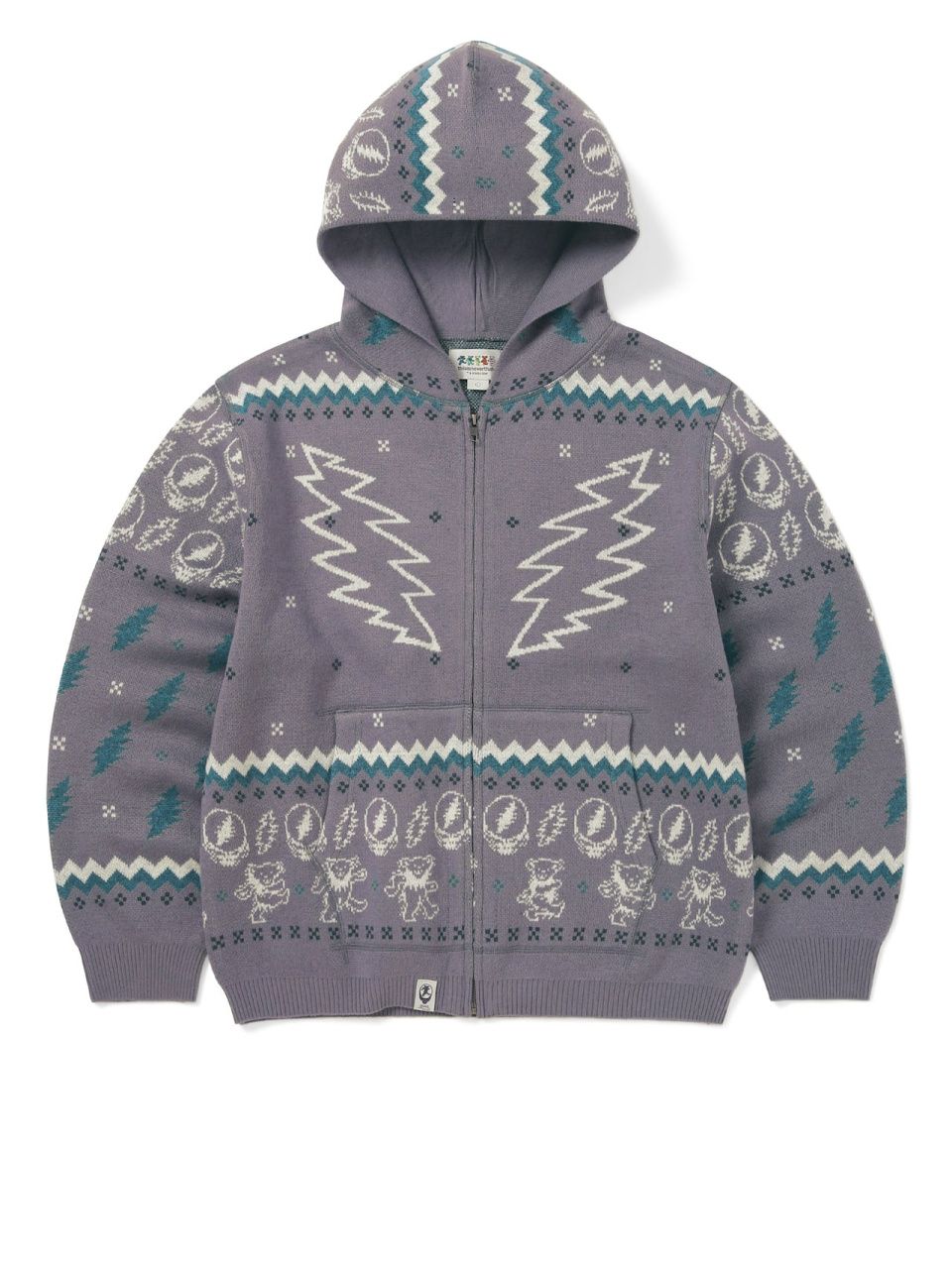 MUSINSA公式 | thisisneverthat GD Iconography Knit Zip Hoodie Lavender