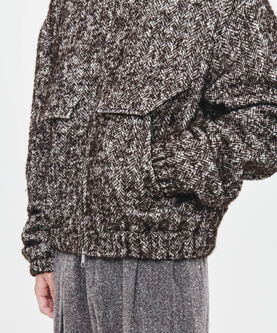 【AFTER PRAY】High-Neck Wool Blouson Brown AFTER PRAY】High-Neck Wool Blouson Brown