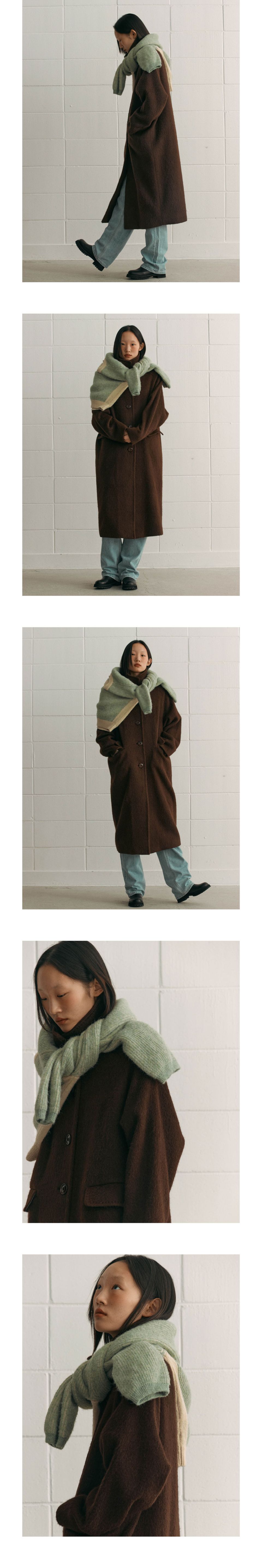 MUSINSA公式 | SIENNE Alpaca Stitch Coat (Brown)