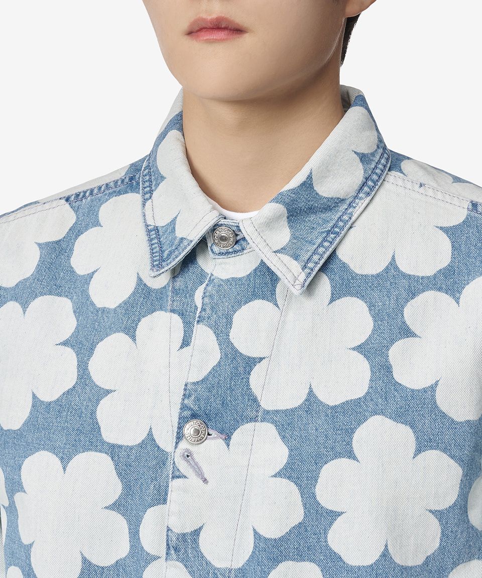 MUSINSA | KENZO Flower Denim Shirt Jacket - Clear Blue