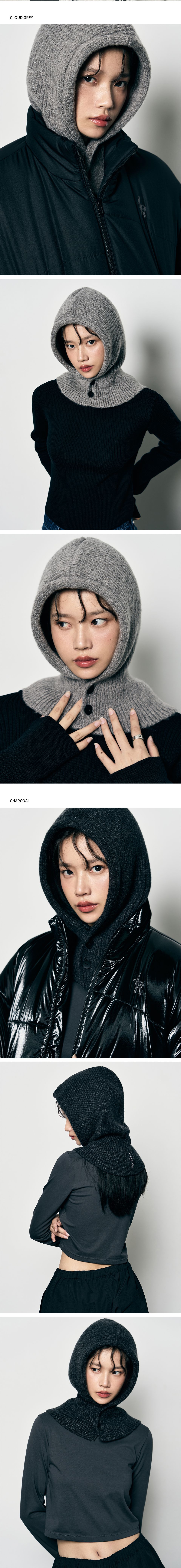 MUSINSA公式 | LEATHERY リラックスニットバラクラバ [CLOUD GREY]