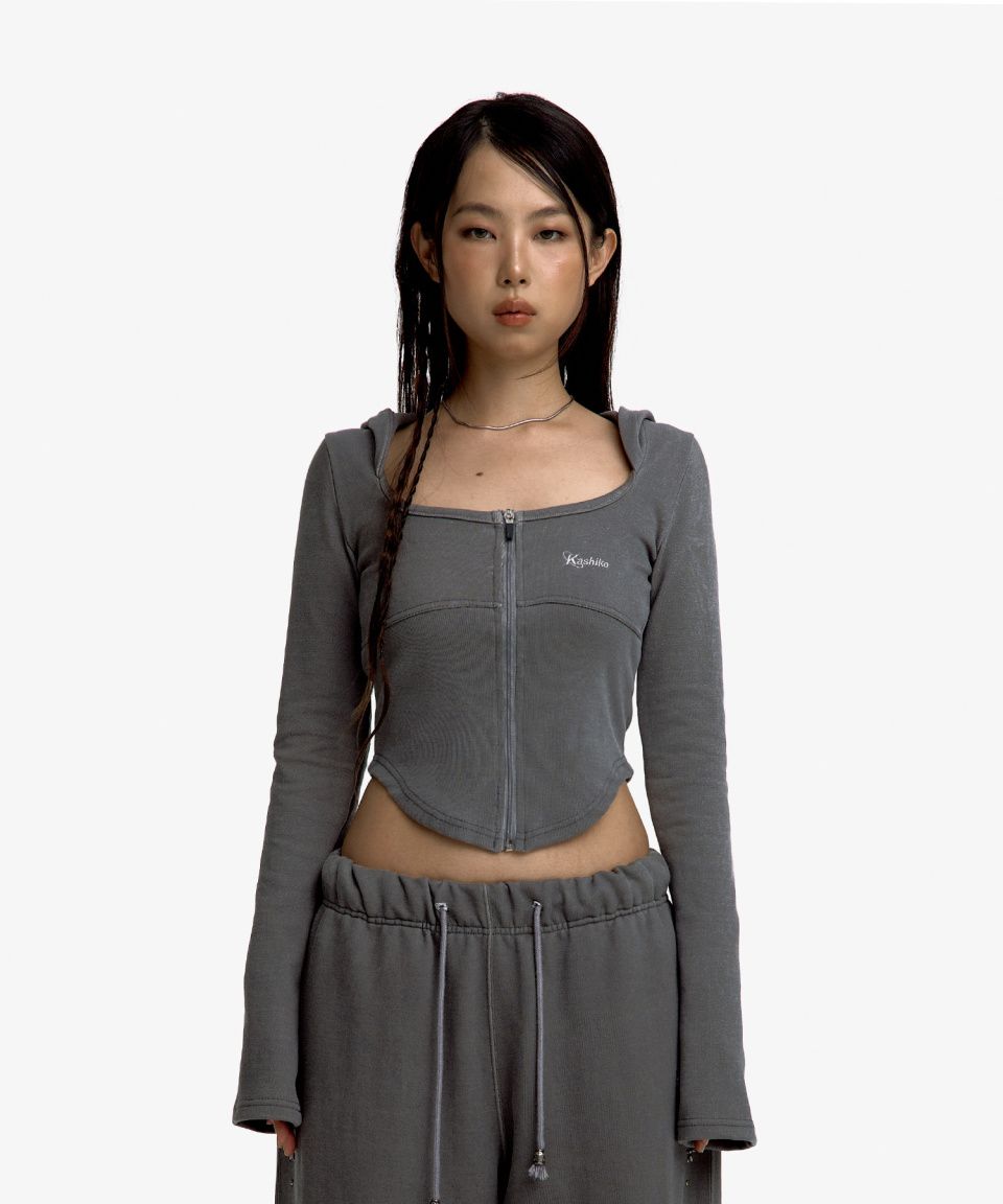 MUSINSA | KASHIKO Kashiko Comfy Monk hood zip-up