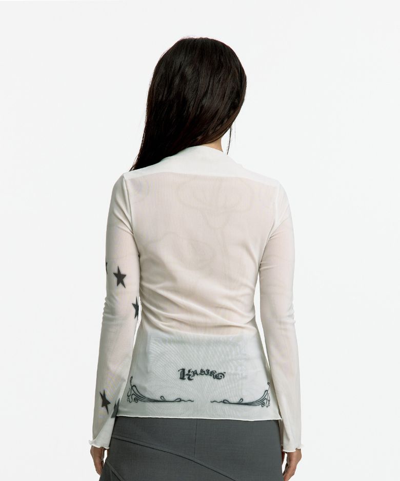 MUSINSA公式 | KASHIKO Oriental Mesh top