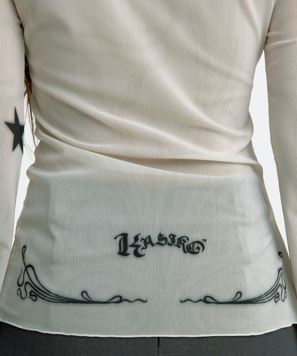 MUSINSA公式 | KASHIKO Oriental Mesh top