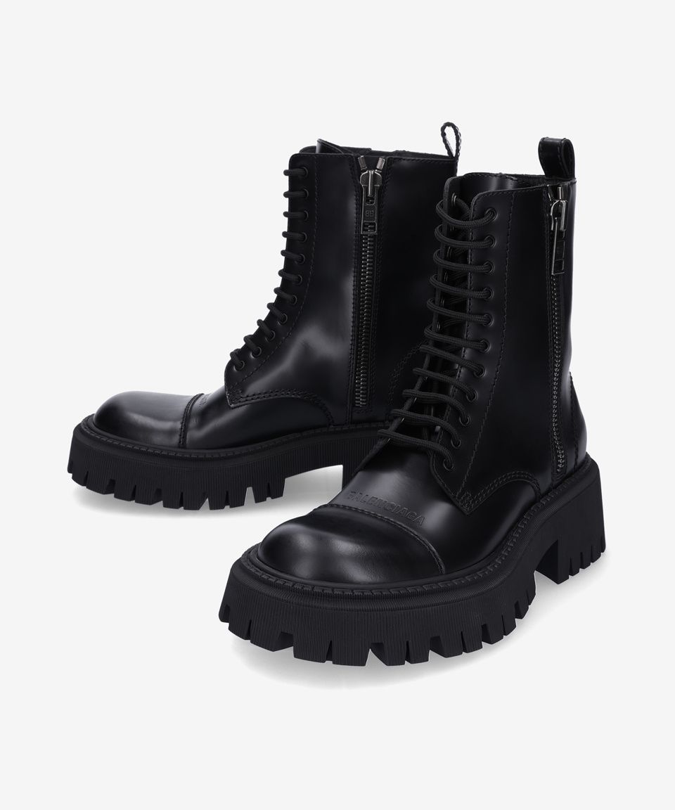 MUSINSA | BALENCIAGA Tractor Lace-Up Zip Boots - Black