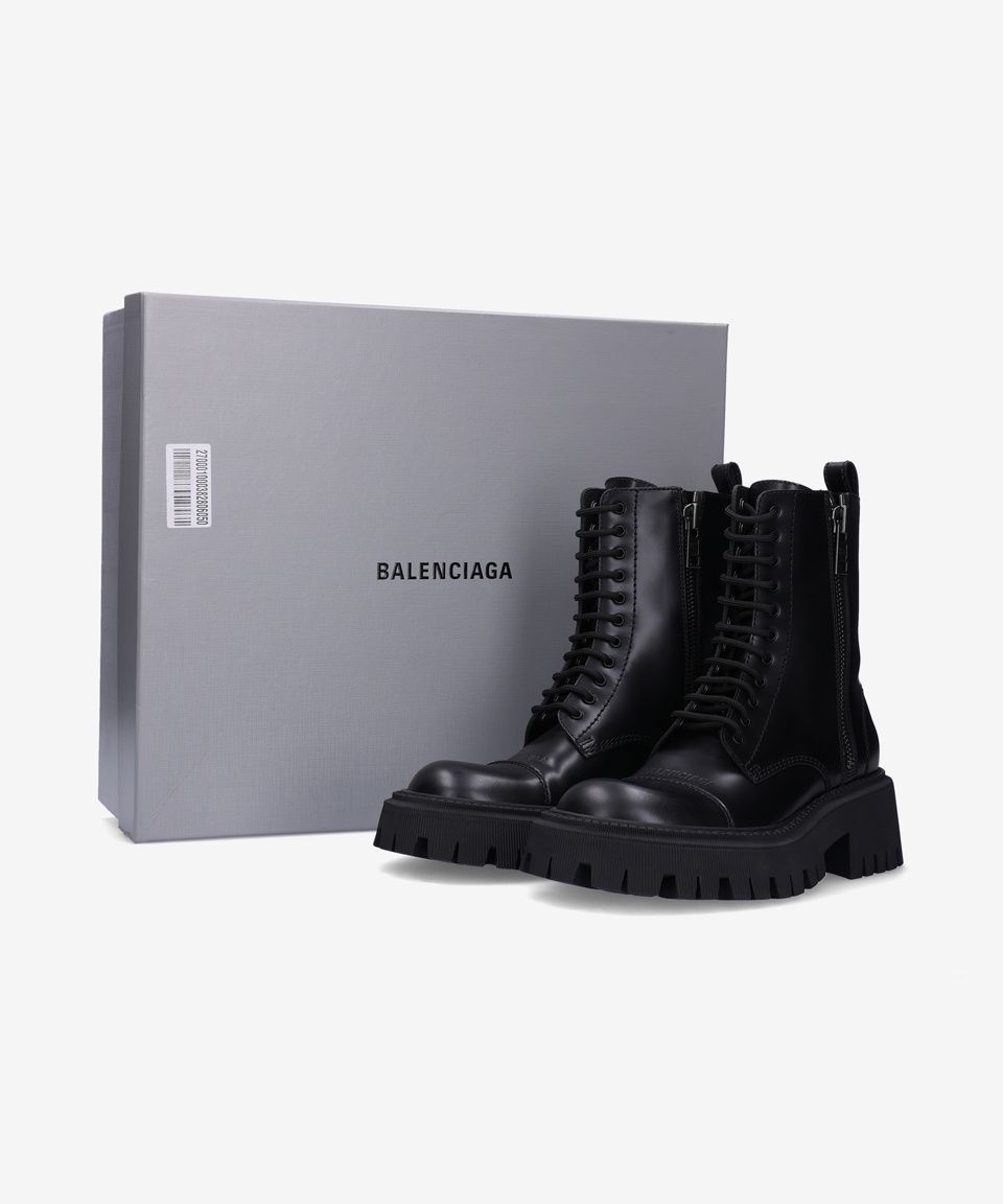 MUSINSA公式 | BALENCIAGA Tractor Lace Up Zip Boots - Black