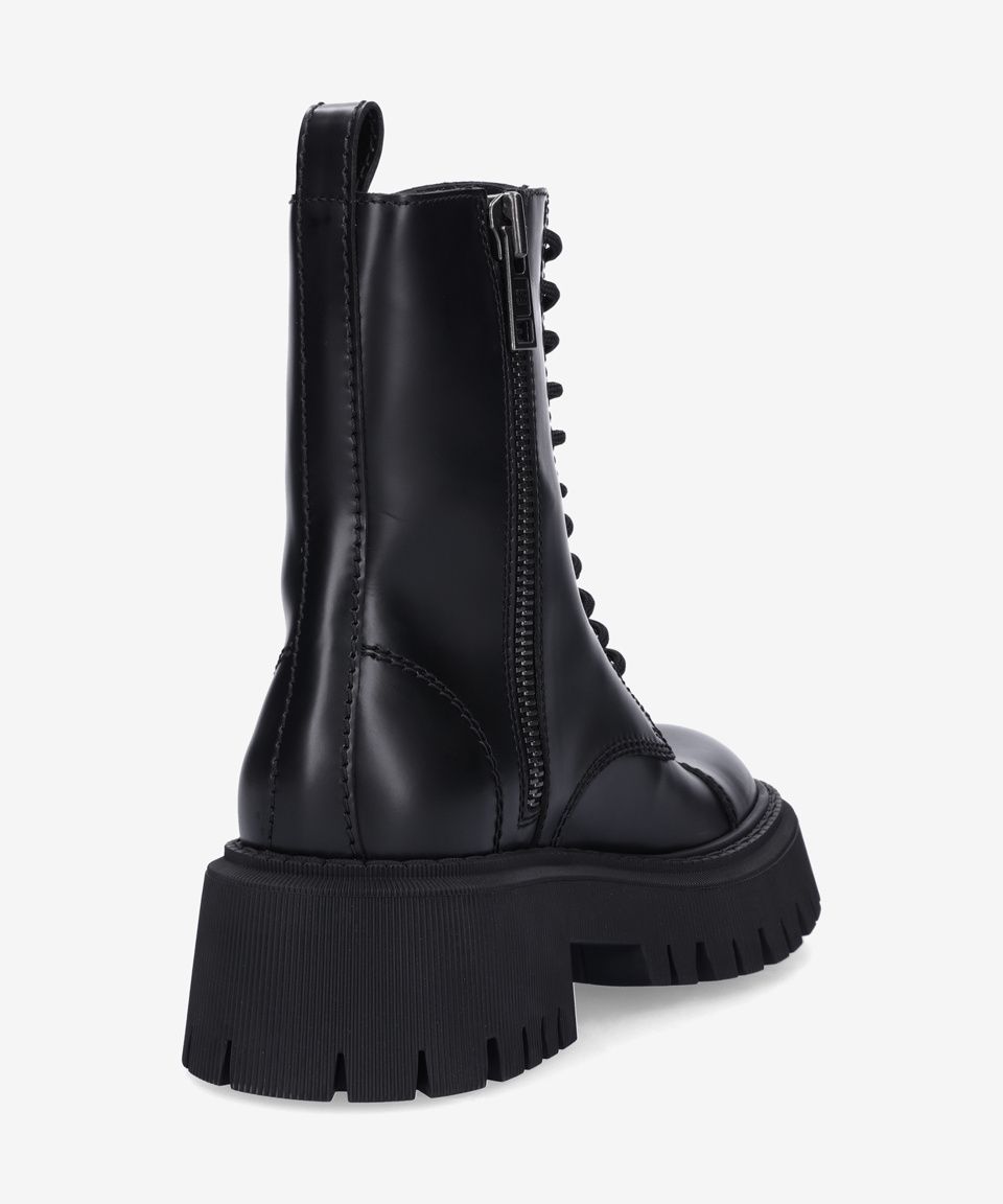 MUSINSA | BALENCIAGA Tractor Lace-Up Zip Boots - Black