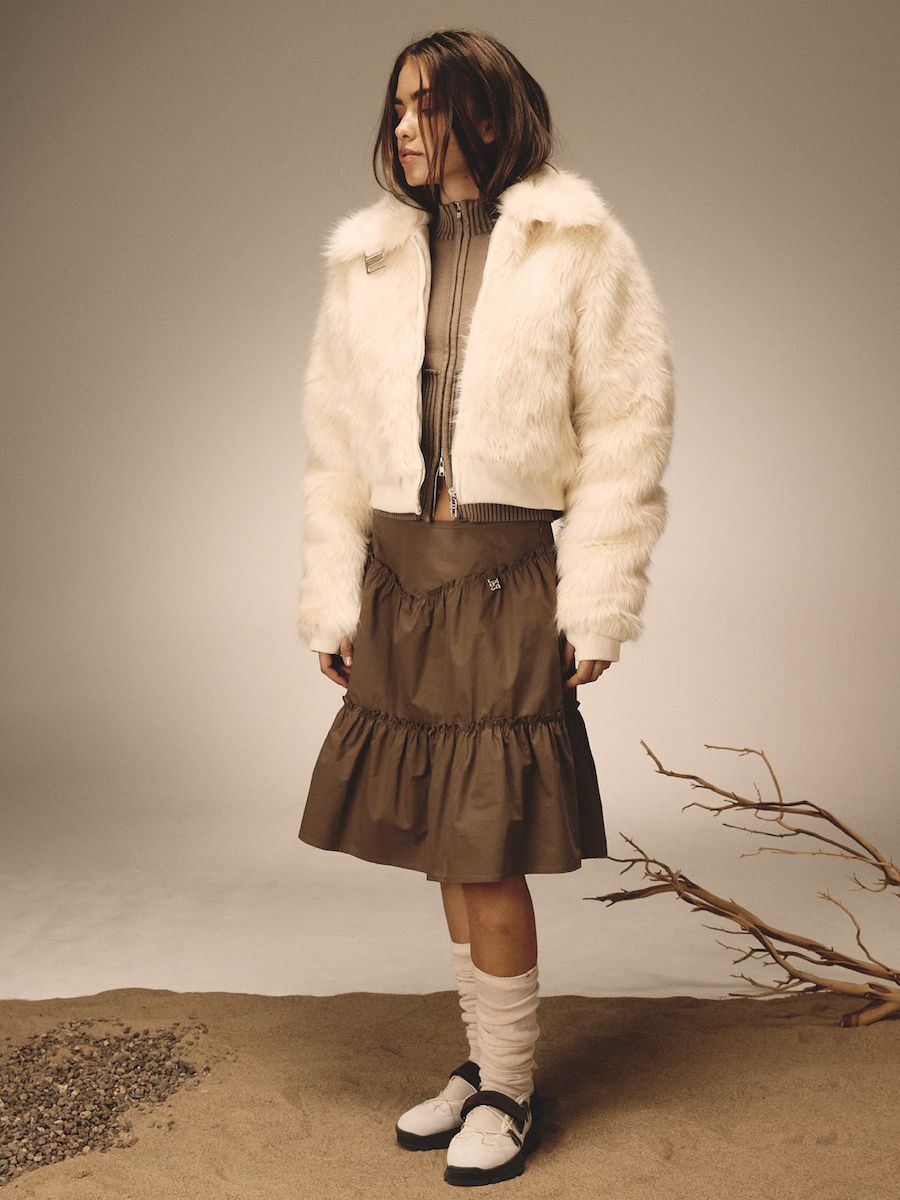 MUSINSA公式 | GLOWNY LIVAN FUR JACKET (IVORY)