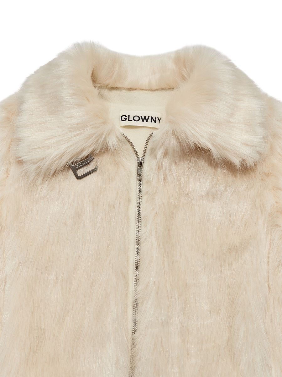 MUSINSA公式 | GLOWNY LIVAN FUR JACKET (IVORY)