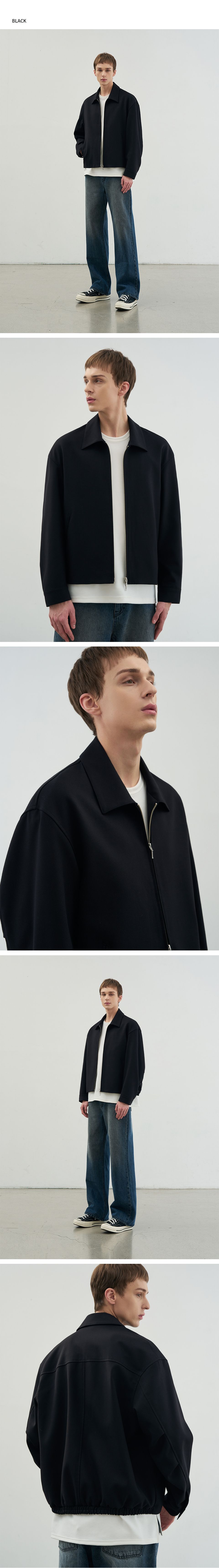 MUSINSA | DRAW FIT Dove Wool Blouson Jacket [BLACK]