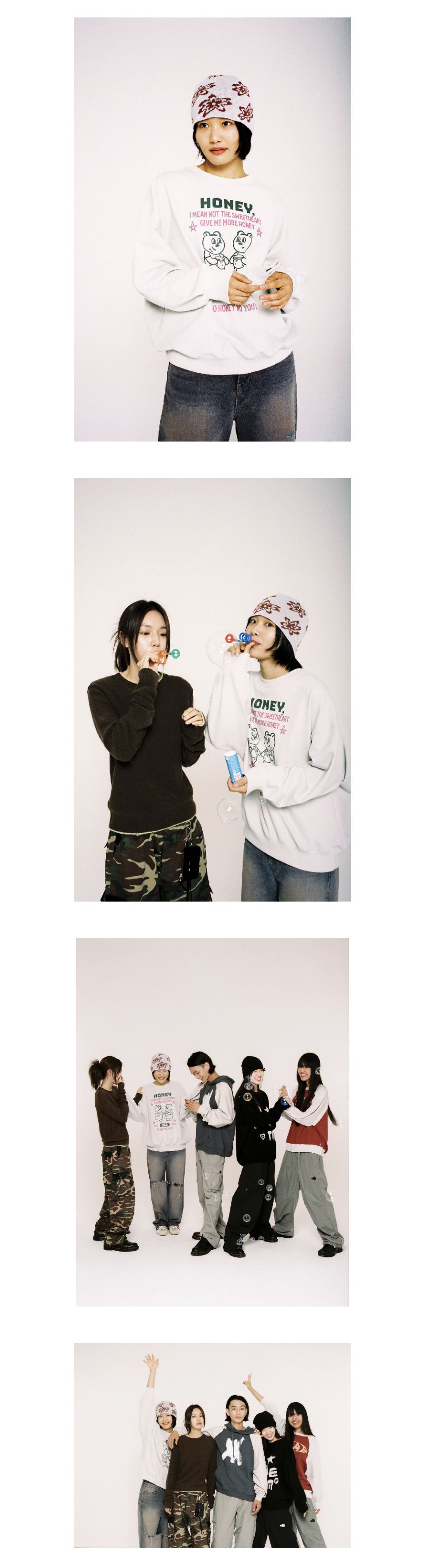 MUSINSA公式 | AEAE Jacquard Flower Beanie -[COOL GRAY]