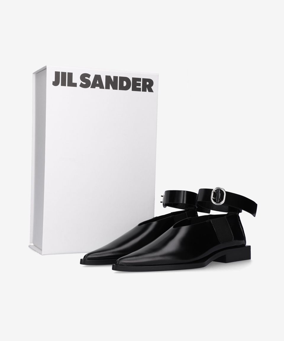 MUSINSA公式 | JIL SANDER レザー ポインテッド フラット シューズ