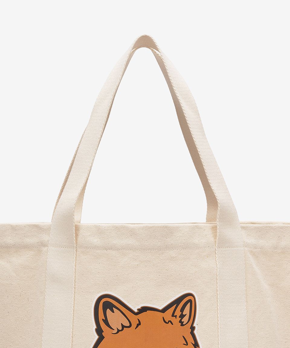 MUSINSA | MAISON KITSUNE Fox Head Tote Bag - Ecru / LW05101WW0050P700