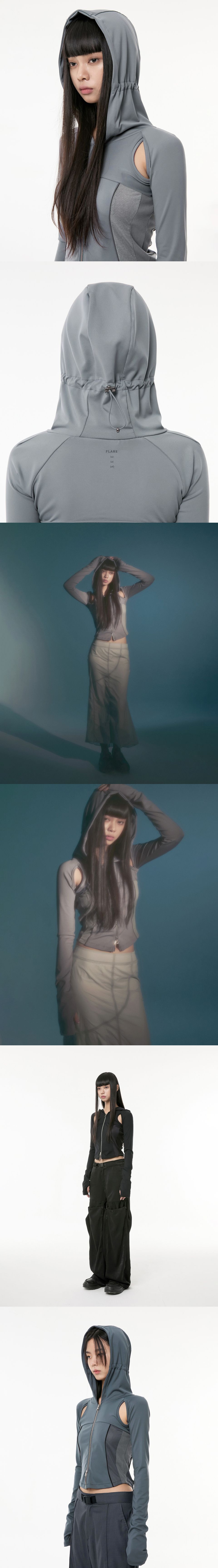 MUSINSA公式 | FLAREUP 19.Division Cut-out Hooded Zip-up (FL-111_Gray)