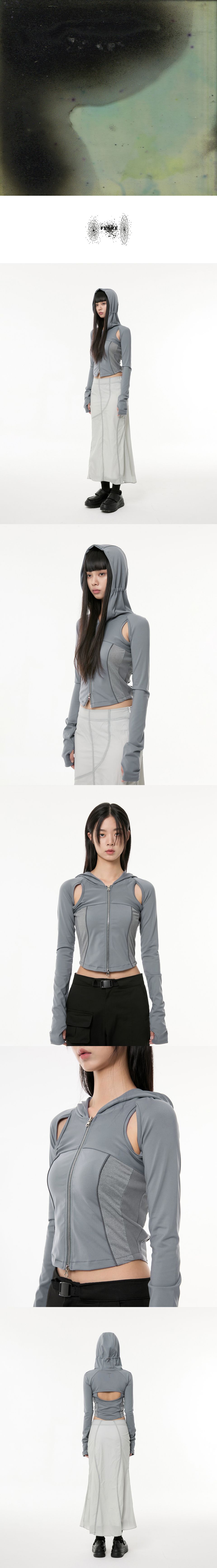 MUSINSA公式 | FLAREUP 19.Division Cut-out Hooded Zip-up (FL-111_Gray)