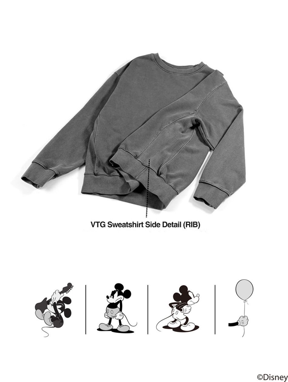 MUSINSA | AGINGCCC r04 Angry Mickey Mouse Hoodie Dusty Blue