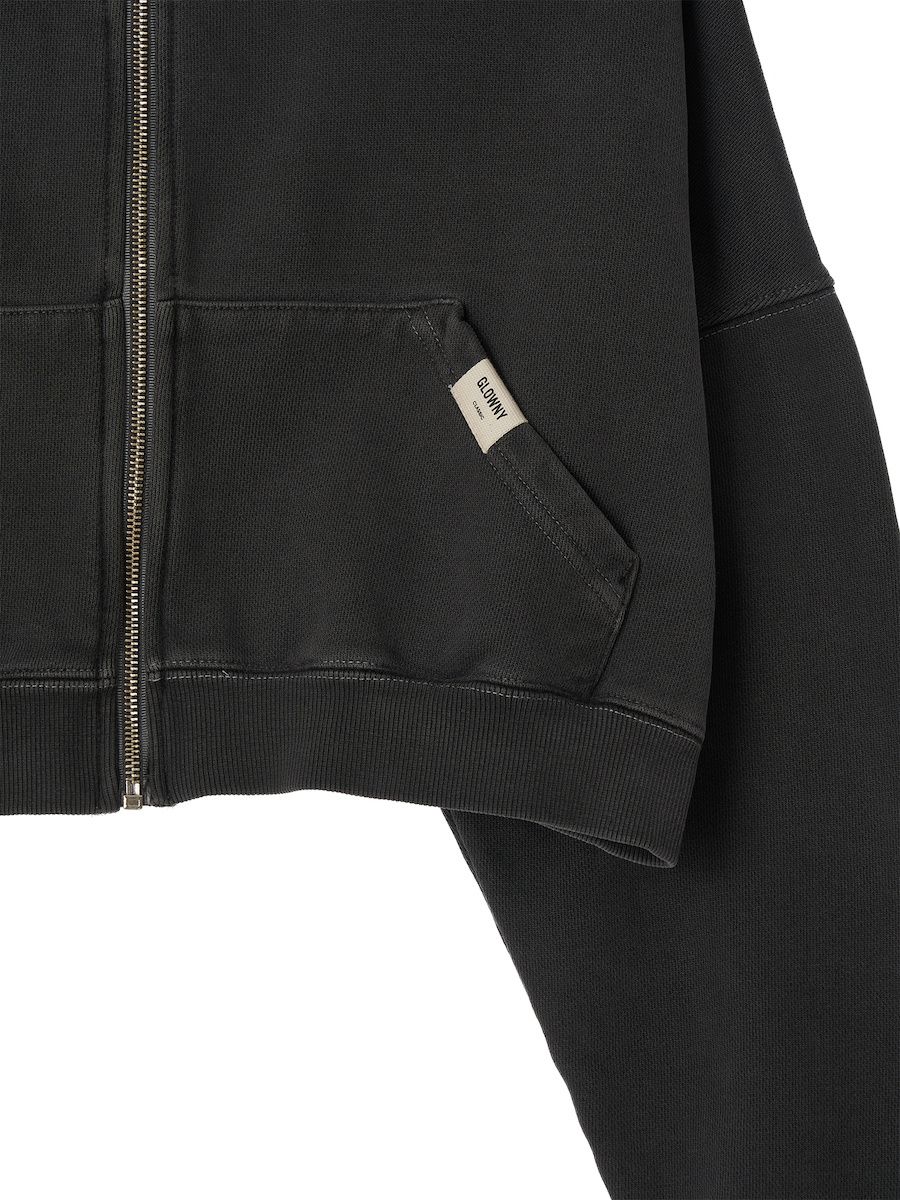 MUSINSA | GLOWNY G CLASSIC WASHED CROP ZIP UP (CHARCOAL)