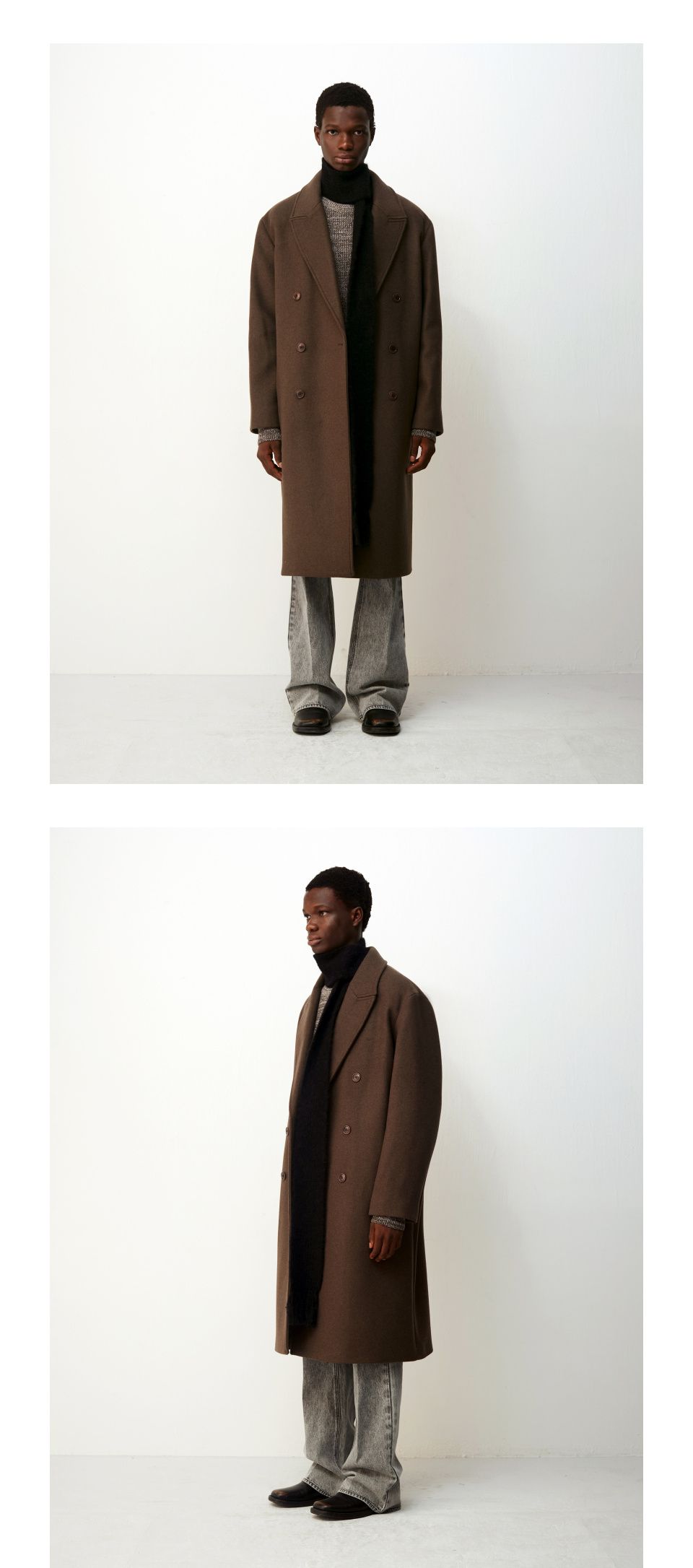 「美品」COOR MTR Overfit Double Long Coat MUSINSA | COOR MTR Overfit Double Long Coat (Melange Brown)
