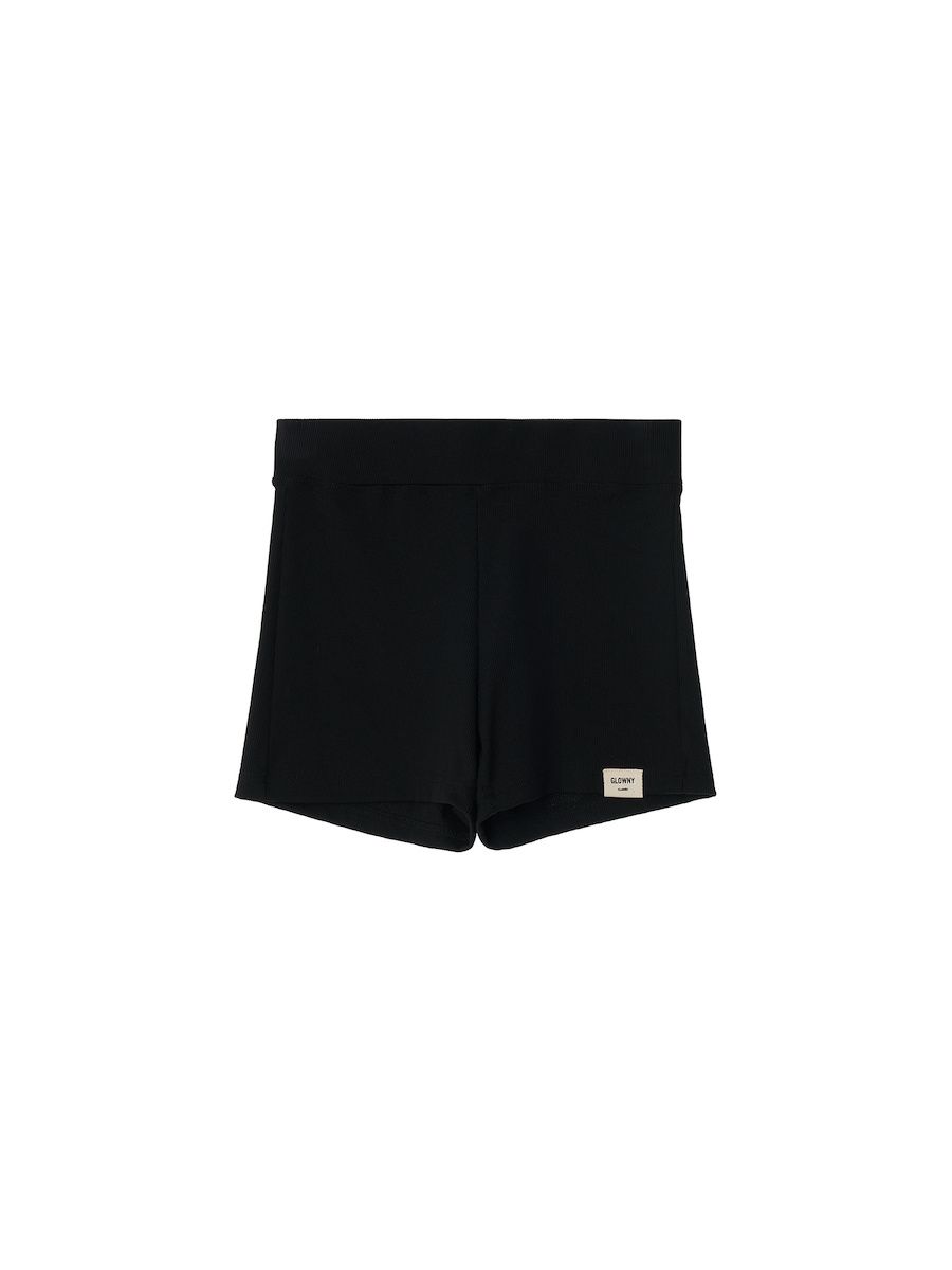 MUSINSA | GLOWNY G CLASSIC RIB SHORTS (BLACK)