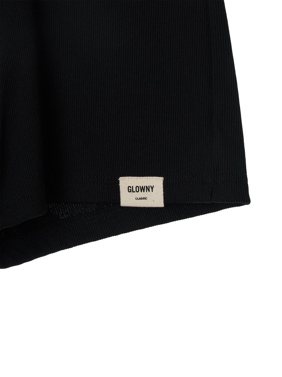 MUSINSA | GLOWNY G CLASSIC RIB SHORTS (BLACK)
