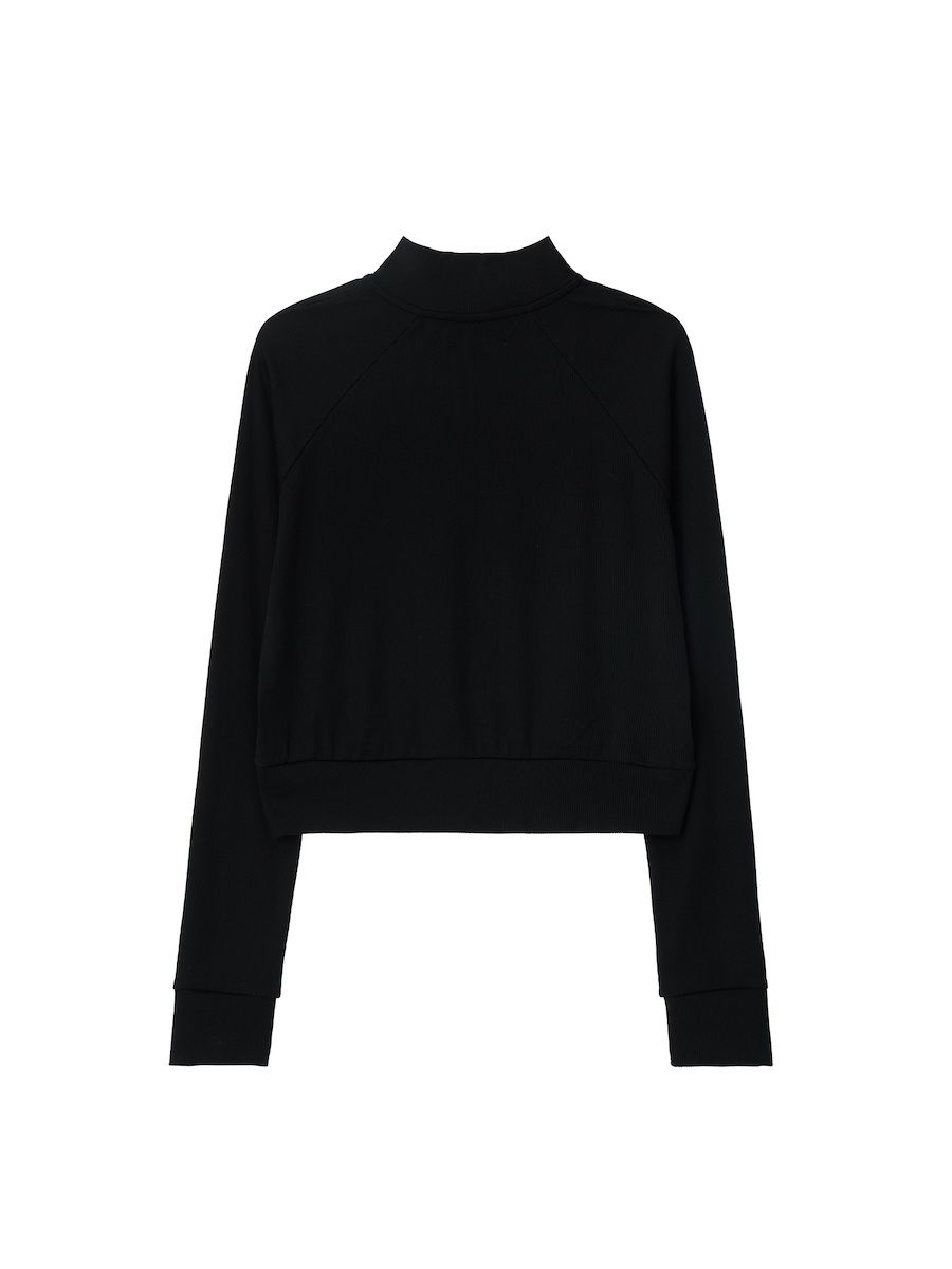 MUSINSA | GLOWNY G CLASSIC RIB TRACK ZIP-UP (BLACK)