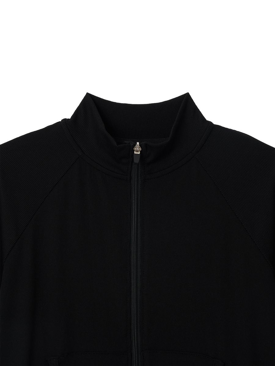 MUSINSA公式 | GLOWNY G CLASSIC RIB TRACK ZIP-UP (BLACK)