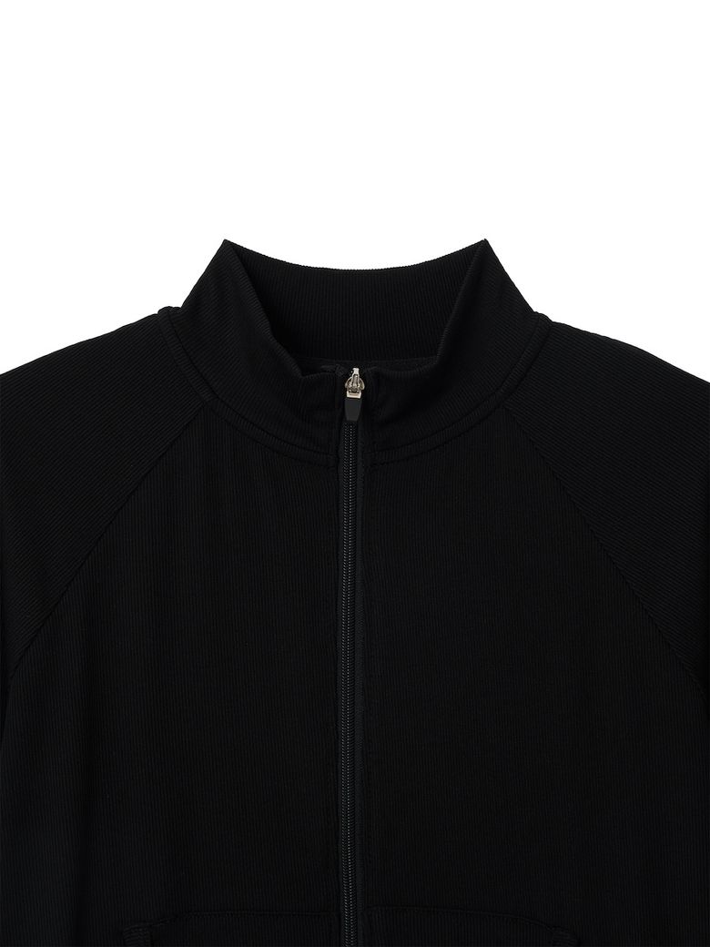 MUSINSA公式 | GLOWNY G CLASSIC RIB TRACK ZIP-UP (BLACK)