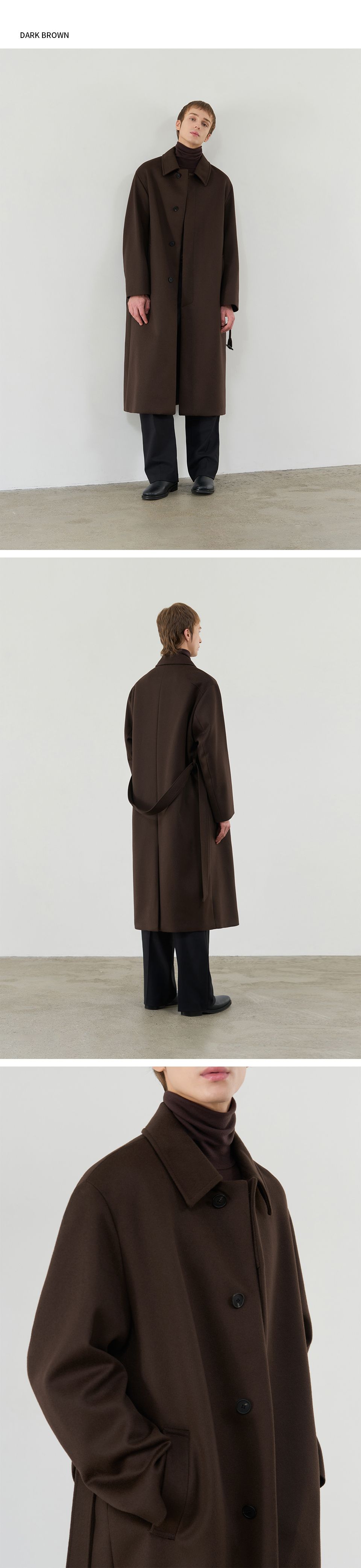 MUSINSA公式 | DRAW FIT プレミアピュアカシミヤバルマカンコート [モカ]