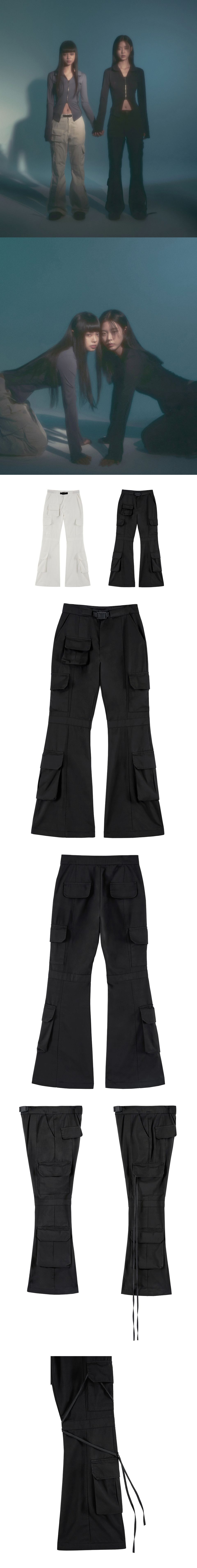 MUSINSA公式 | FLAREUP 5.cargo Flare Pants (FL-234_Black)