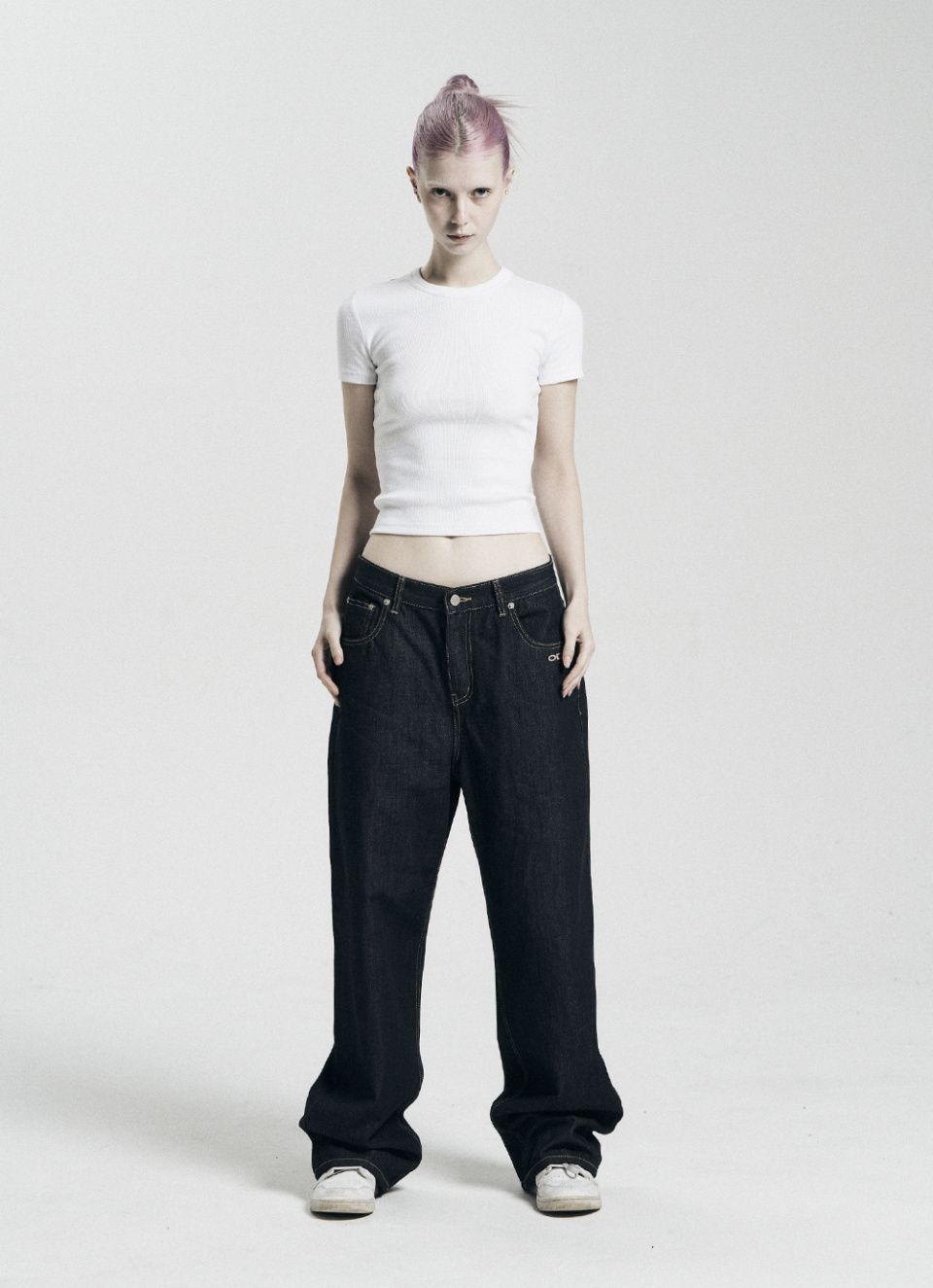 MUSINSA | ODOR Logo drop denim in pink