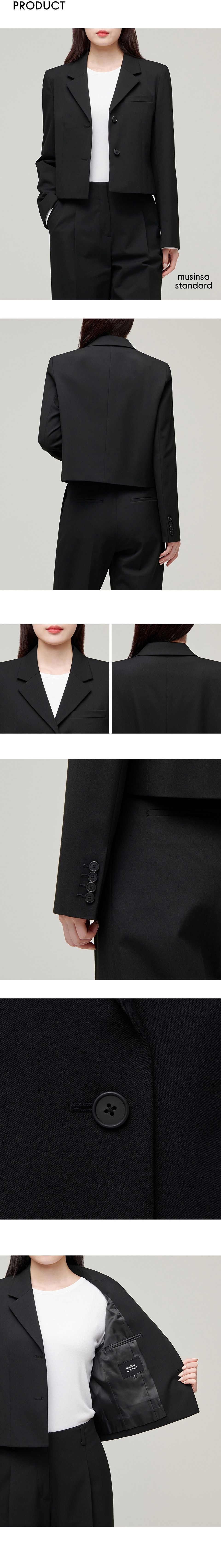 MUSINSA | MUSINSA STANDARD WOMAN WOMENS CROPPED BLAZER_BLACK