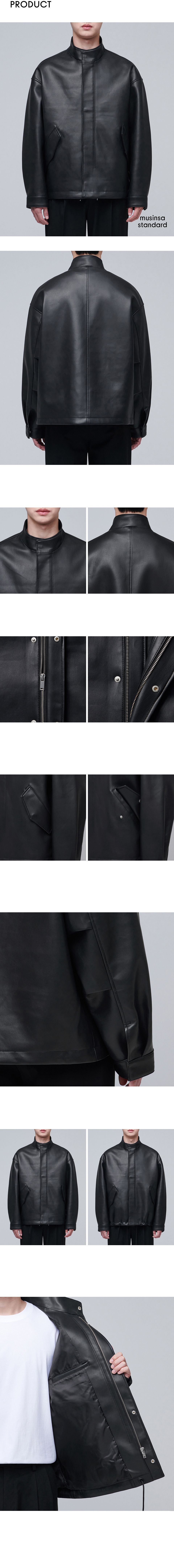 邦楽 M MUSINSA | MUSINSA STANDARD VEGAN LEATHER OVERSIZED CROPPED FIELD