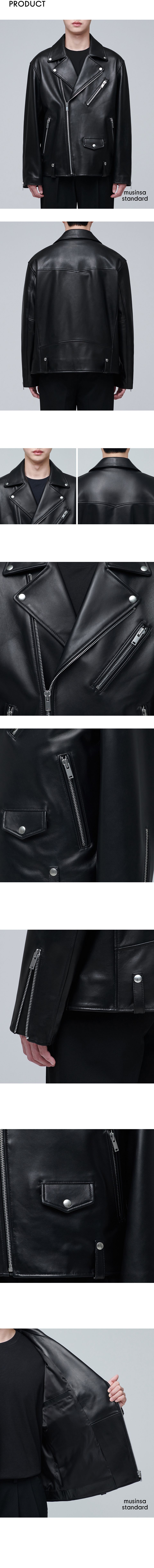 MUSINSA | MUSINSA STANDARD LAMBSKIN OVERSIZED MOTORCYCLE JACKET_BLACK